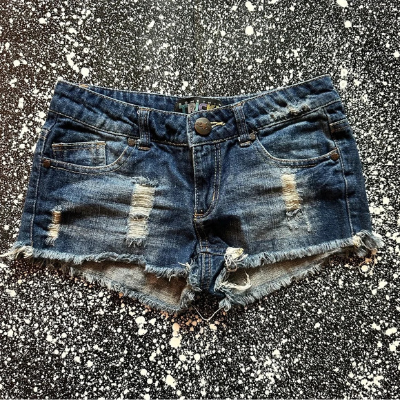 Something Trickie Jean Shorts Sz 1 - Picture 1 of 4
